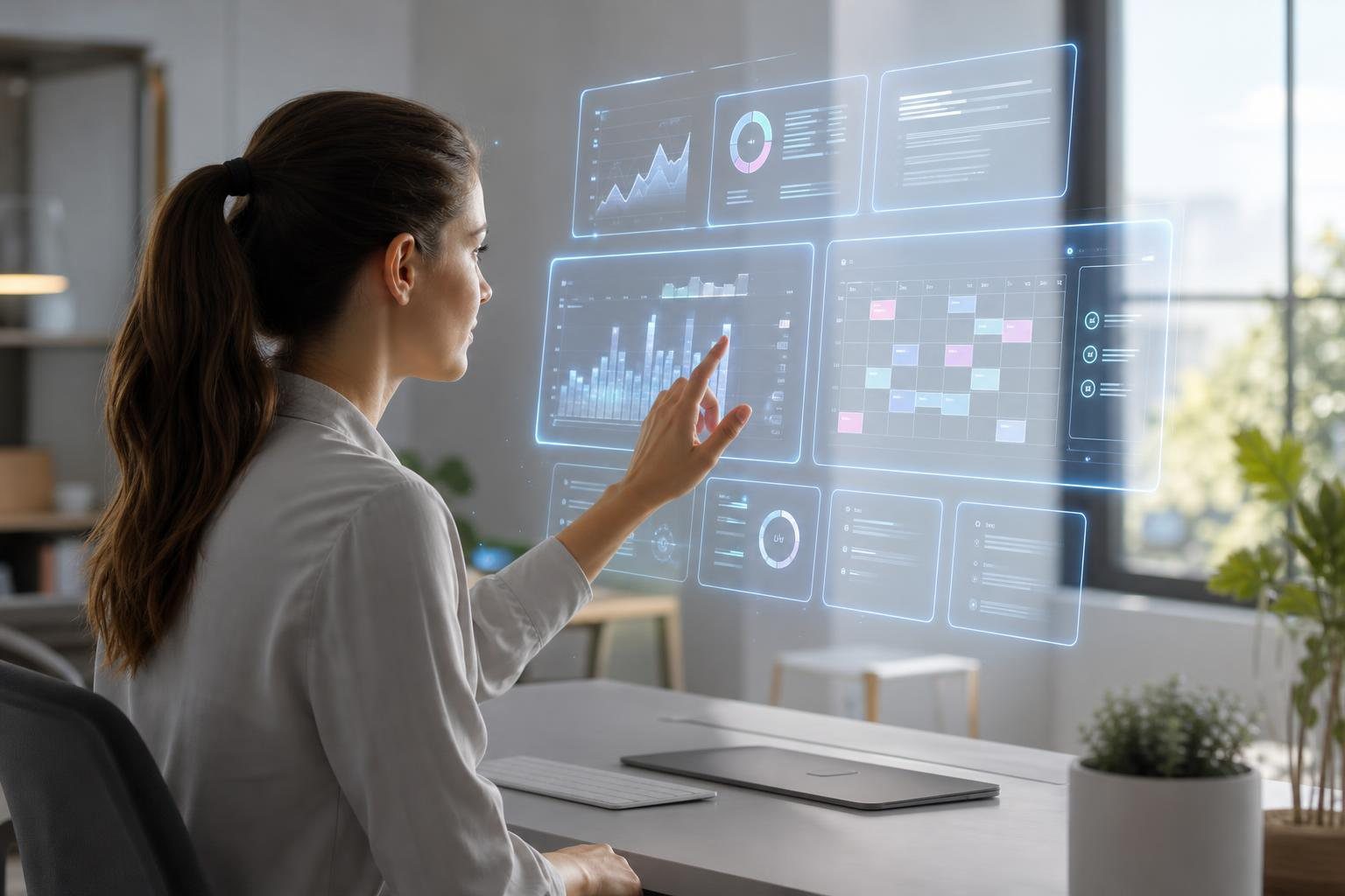 How AI Helps One Person Do More Work 1 Person using AI productivity tools at a desk