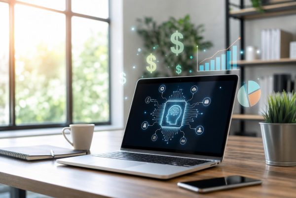 Person at a laptop using AI tools to make money